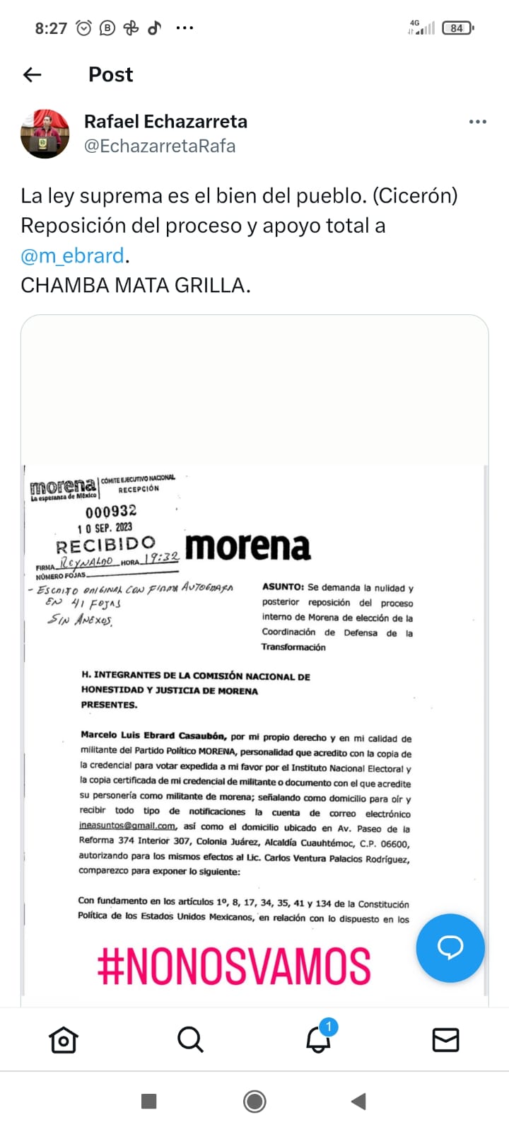 La fractura en Morena aumenta, Ebrard impugna el proceso que le dio el triunfo a Sheinbaum